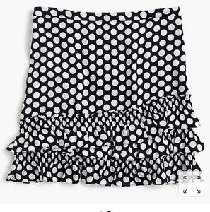 NWT J.Crew ruffle skirt in dot